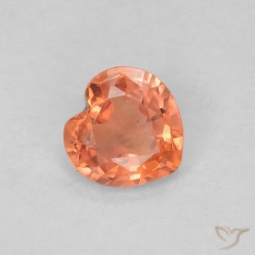 0.34ct Medium Orange Sapphire, Heart Shape, 4.5x4.3 mm