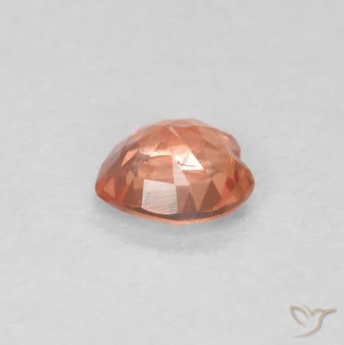 0.34ct Medium Orange Sapphire, Heart Shape, 4.5x4.3 mm