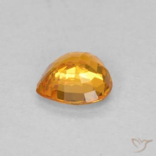 0.44ct Honey Orange Sapphire, Heart Shape, 4.7x4.6 mm