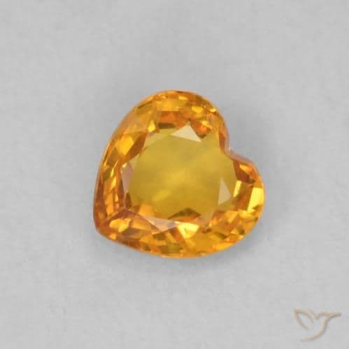0.43ct Apricot Orange Sapphire, Heart Shape, 4.6x4.6 mm