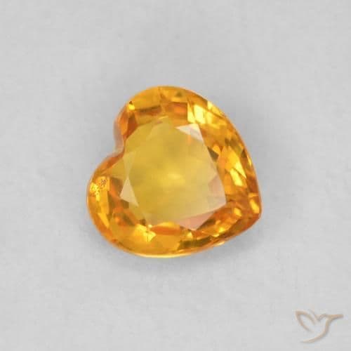 0.43ct Apricot Orange Sapphire, Heart Shape, 4.6x4.6 mm