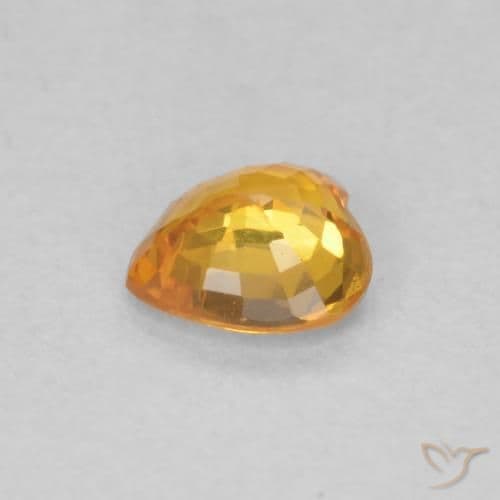 0.43ct Apricot Orange Sapphire, Heart Shape, 4.6x4.6 mm