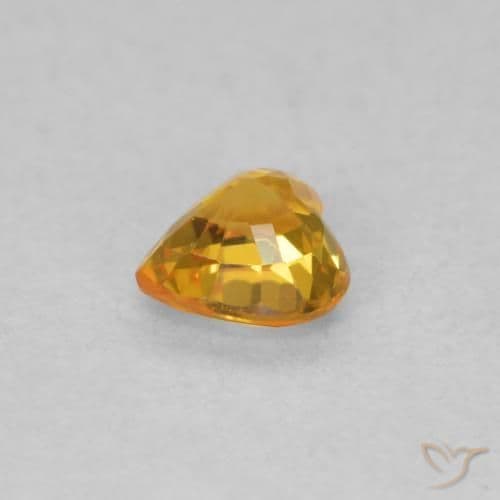0.34ct Natural Bright Orange Sapphire, Heart Shape, 4x4 mm