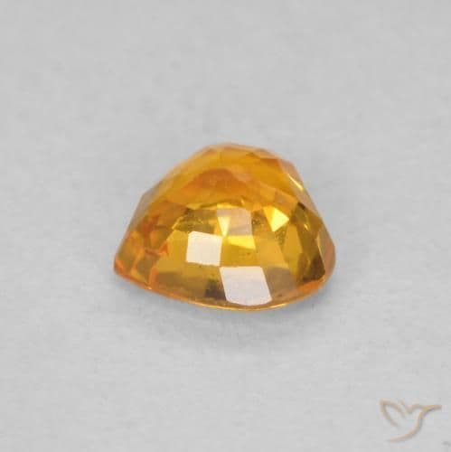0.48ct Bright Orange Sapphire, Heart Shape, 4.5x4.7 mm