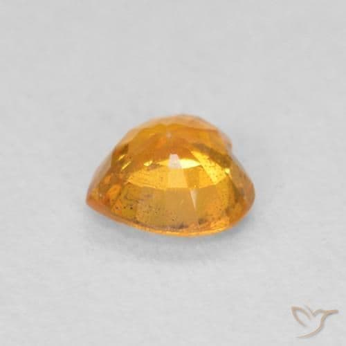 0.47ct Honey Orange Sapphire, Heart Shape, 4.6x4.6 mm