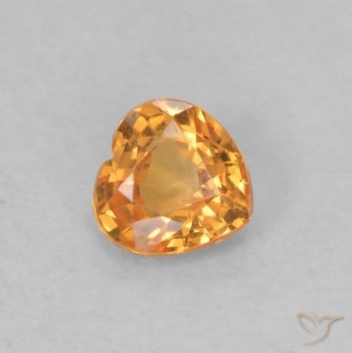 0.40ct Apricot Orange Sapphire, Heart Shape, 4.3x4.3 mm