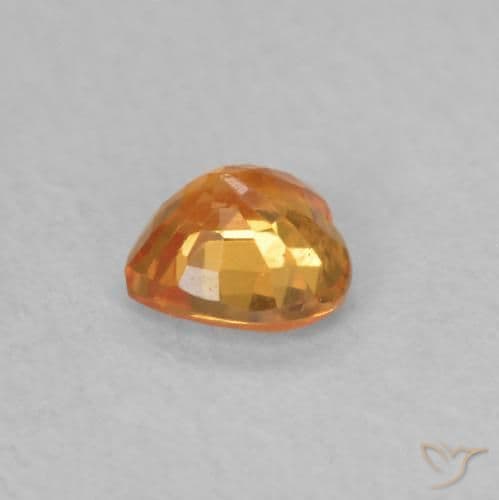 0.40ct Apricot Orange Sapphire, Heart Shape, 4.3x4.3 mm