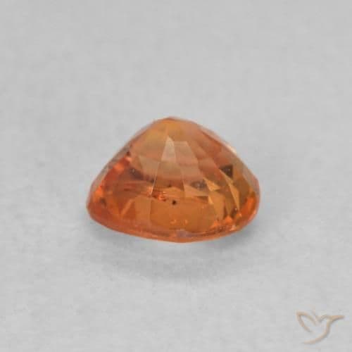 0.53ct Natural Fire Orange Sapphire, Heart Shape, 4.6x4.5 mm