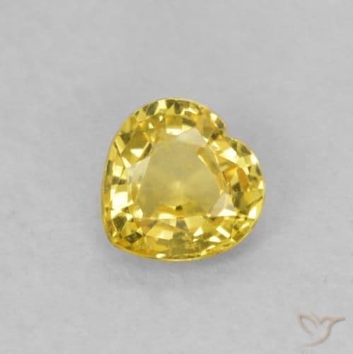 0.38ct Tuscany Yellow Sapphire, Heart Shape, 4.4x4.3 mm
