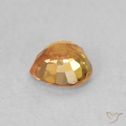 0.54ct Bright Orange Sapphire, Heart Shape, 4.7x4.6 mm