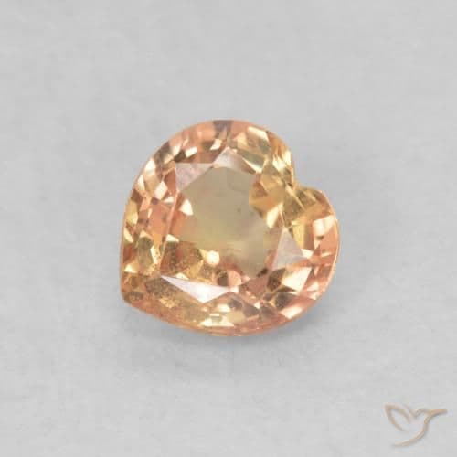 0.46ct Cider Orange Sapphire, Heart Shape, 4.6x4.5 mm
