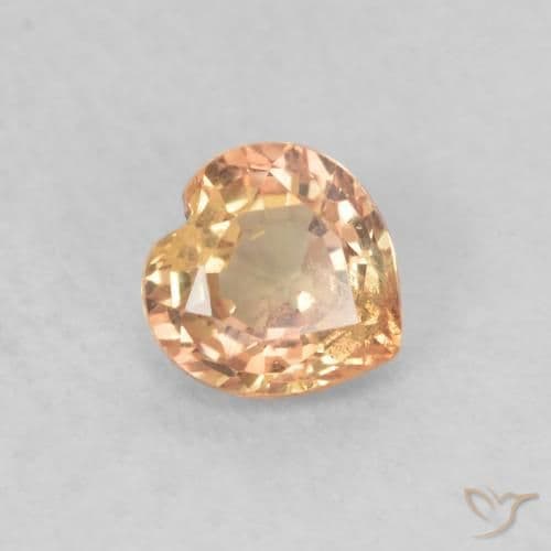 0.46ct Cider Orange Sapphire, Heart Shape, 4.6x4.5 mm