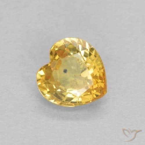 0.49ct Natural Golden Sapphire, Heart Shape, 4.6x4.6 mm