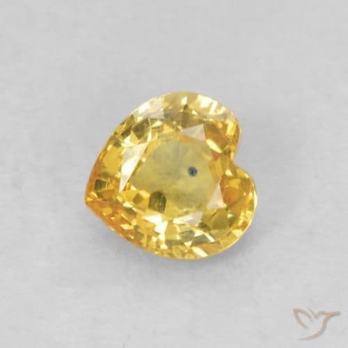 0.49ct Natural Golden Sapphire, Heart Shape, 4.6x4.6 mm