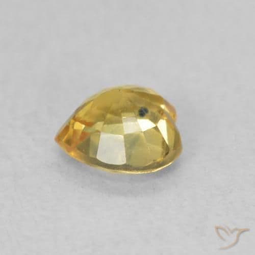 0.49ct Natural Golden Sapphire, Heart Shape, 4.6x4.6 mm