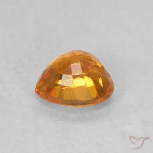 0.54ct Medium Orange Sapphire, Heart Shape, 4.6x4.6 mm