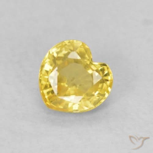 0.38ct Tuscany Yellow Sapphire, Heart Shape, 4.4x4.3 mm