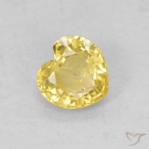0.49ct Medium Yellow Sapphire, Heart Shape, 4.5x4.4 mm