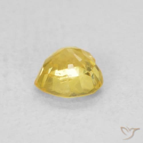 0.49ct Medium Yellow Sapphire, Heart Shape, 4.5x4.4 mm