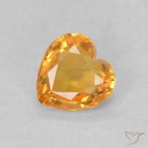 0.45ct Apricot Orange Sapphire, Heart Shape, 4.7x4.7 mm