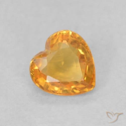 0.45ct Apricot Orange Sapphire, Heart Shape, 4.7x4.7 mm