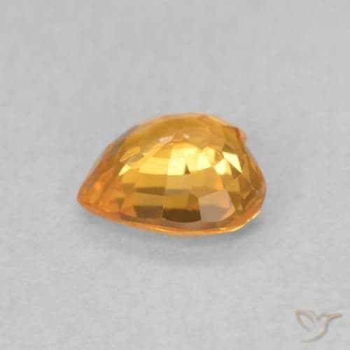 0.45ct Apricot Orange Sapphire, Heart Shape, 4.7x4.7 mm