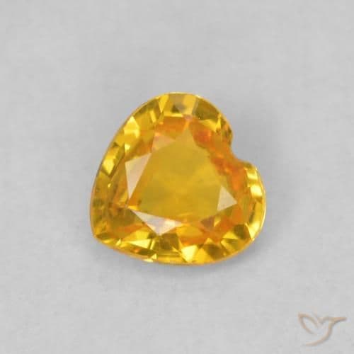0.39ct Natural Bright Gold Sapphire, Heart Shape, 4.5x4.4 mm