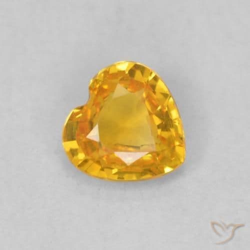 0.39ct Natural Bright Gold Sapphire, Heart Shape, 4.5x4.4 mm