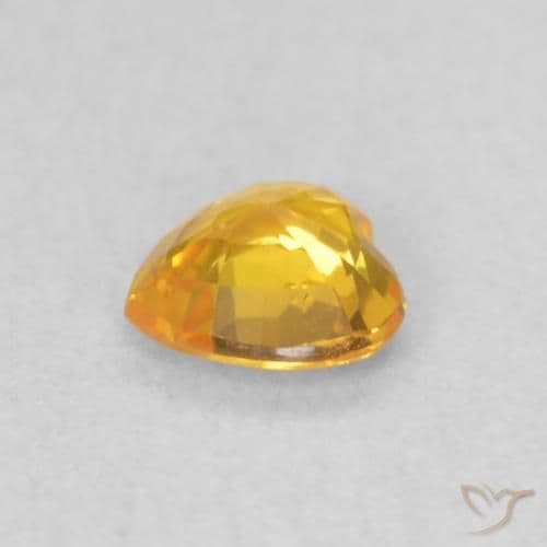 0.39ct Natural Bright Gold Sapphire, Heart Shape, 4.5x4.4 mm