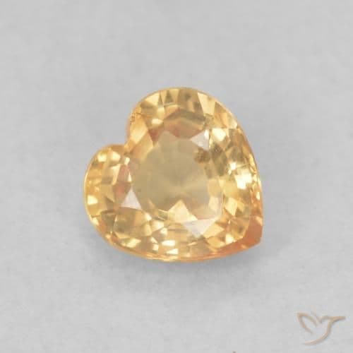 0.44ct Natural Golden Sapphire, Heart Shape, 4.7x4.5 mm