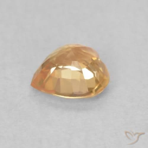 0.44ct Natural Golden Sapphire, Heart Shape, 4.7x4.5 mm