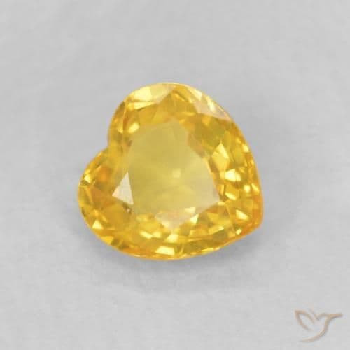 0.44ct Medium Golden Sapphire, Heart Shape, 4.6x4.5 mm