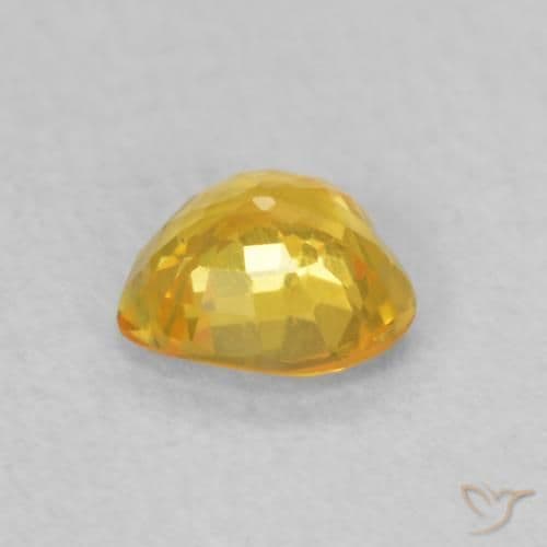 0.44ct Medium Golden Sapphire, Heart Shape, 4.6x4.5 mm