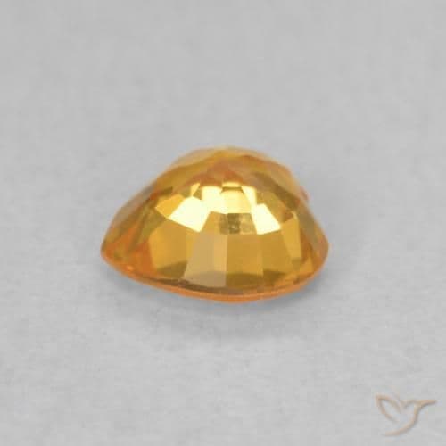0.40ct Natural Orange-Gold Sapphire, Heart Shape, 4.5x4.4 mm