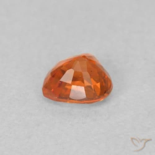 0.36ct Amber Orange Sapphire, Heart Shape, 4.2x4.1 mm