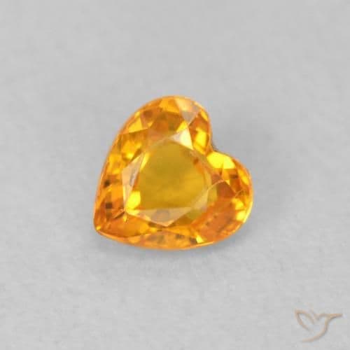 0.35ct Apricot Orange Sapphire, Heart Shape, 4.1x4.1 mm