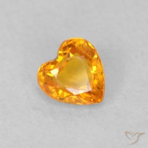 0.35ct Apricot Orange Sapphire, Heart Shape, 4.1x4.1 mm