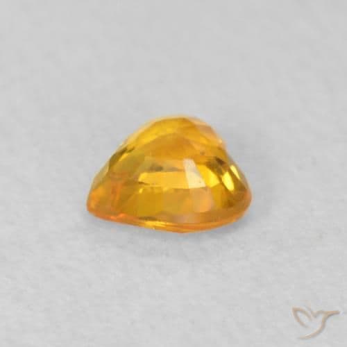 0.35ct Apricot Orange Sapphire, Heart Shape, 4.1x4.1 mm