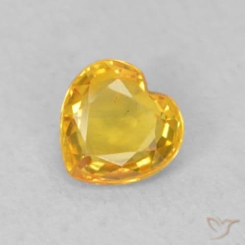 0.46ct Golden-Orange Sapphire, Heart Shape, 4.6x4.6 mm