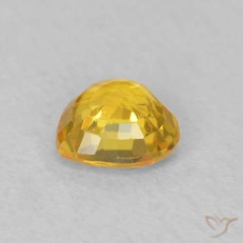 0.46ct Golden-Orange Sapphire, Heart Shape, 4.6x4.6 mm
