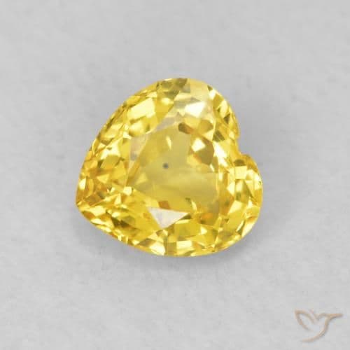 0.48ct Medium Yellow Sapphire, Heart Shape, 4.6x4.5 mm