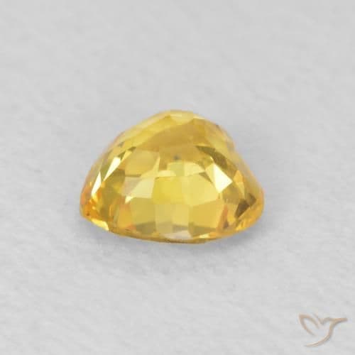 0.48ct Medium Yellow Sapphire, Heart Shape, 4.6x4.5 mm