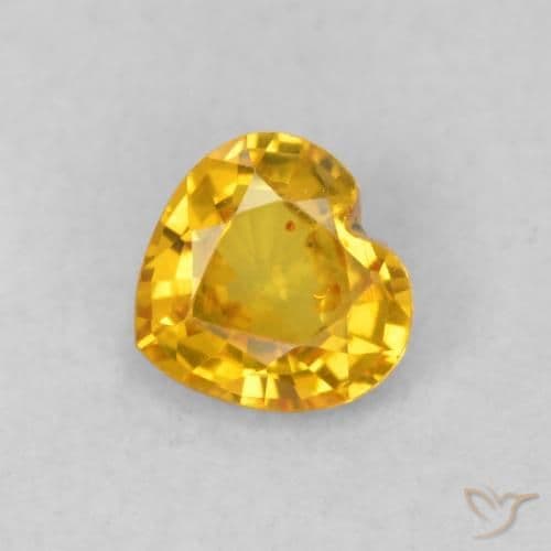 0.41ct Natural Golden Sapphire, Heart Shape, 4.6x4.4 mm