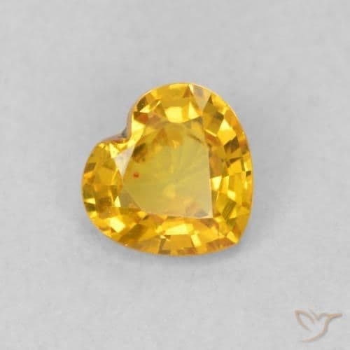 0.41ct Natural Golden Sapphire, Heart Shape, 4.6x4.4 mm