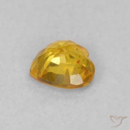 0.41ct Natural Golden Sapphire, Heart Shape, 4.6x4.4 mm
