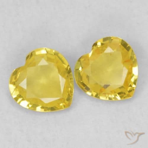 0.66ct Light Golden-Yellow Sapphire, Heart Shape, 4.6x4.5 mm