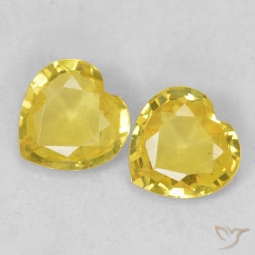 0.66ct Light Golden-Yellow Sapphire, Heart Shape, 4.6x4.5 mm