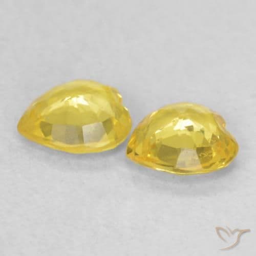 0.66ct Light Golden-Yellow Sapphire, Heart Shape, 4.6x4.5 mm