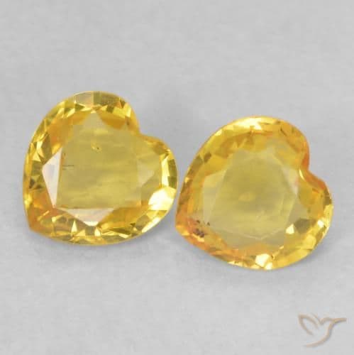 0.84ct Natural Golden Sapphire, Heart Shape, 4.7x4.7 mm