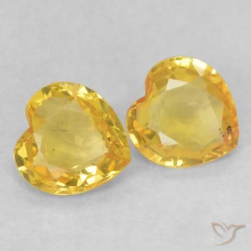 0.84ct Natural Golden Sapphire, Heart Shape, 4.7x4.7 mm